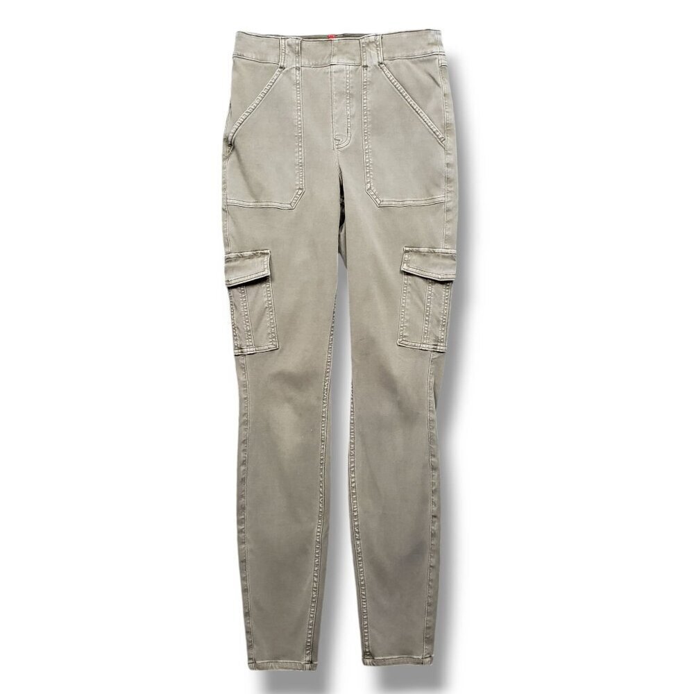Spanx Stretch‎ Twill Ankle Cargo Pants Womens XS Desert Dune Pull On 20311R